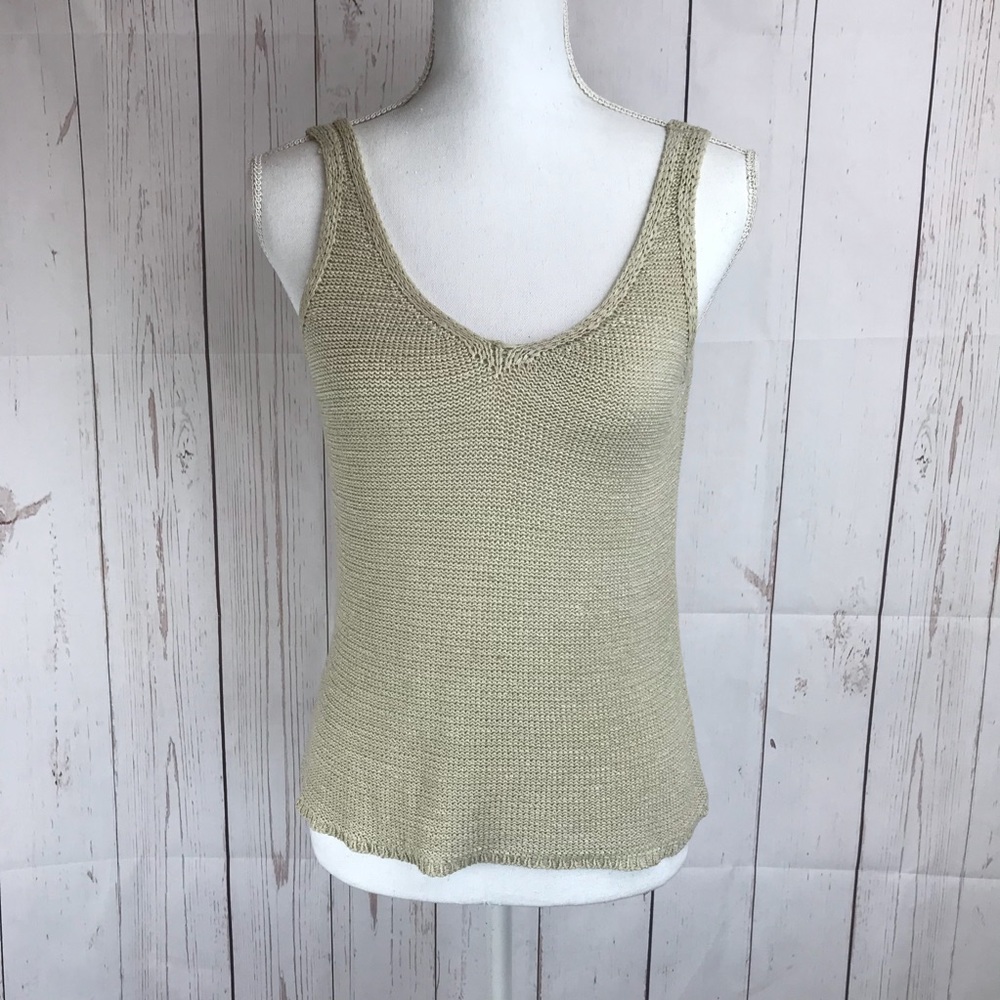 🛍 Sigrid Olsen Light Tan Tank Top Size Petite XS